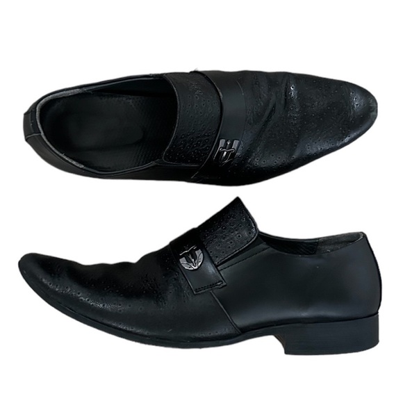 Mochi Men’s Black Leather Dress Slip On Shoes Moccasins size 42 (9) main image 12
